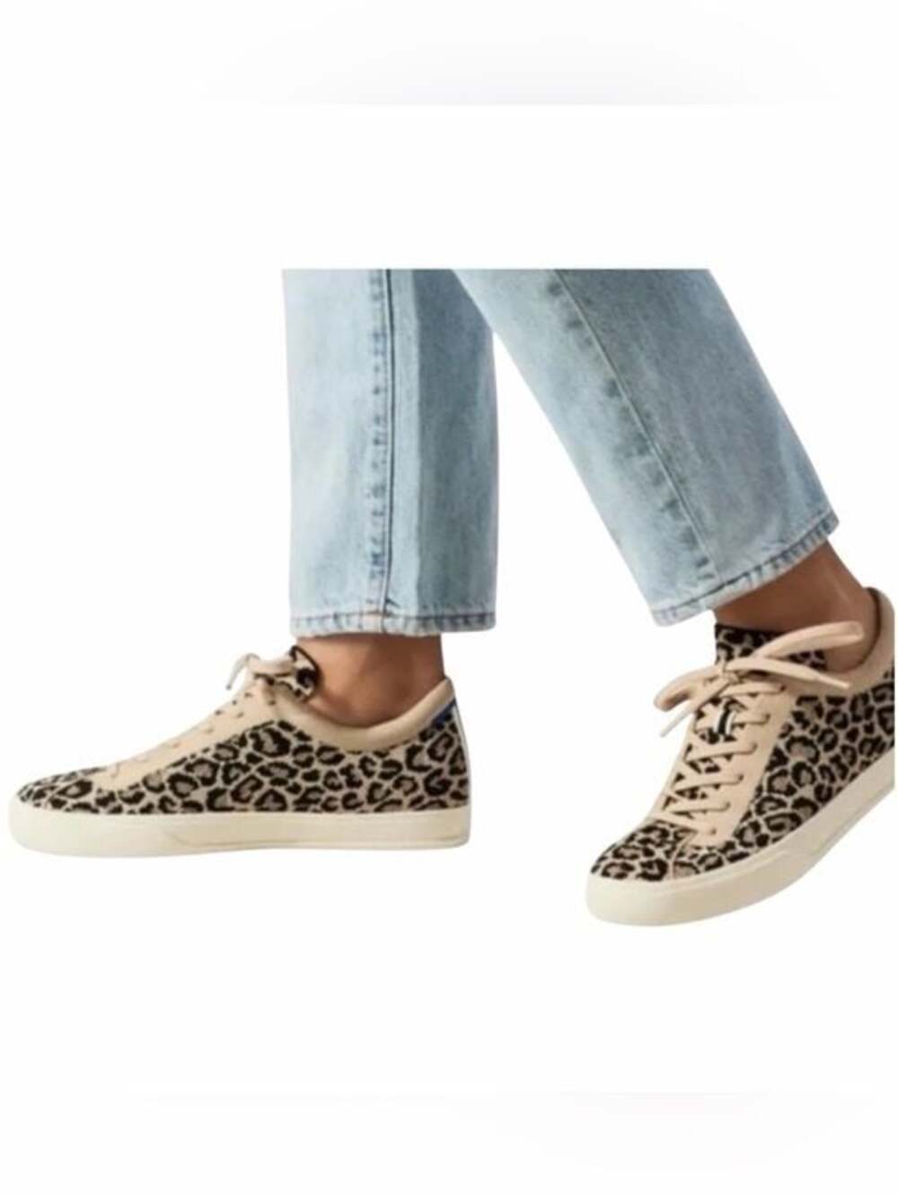 Rothy's The Lace Up Leopard Print Sneakers Women’s Size 7.5